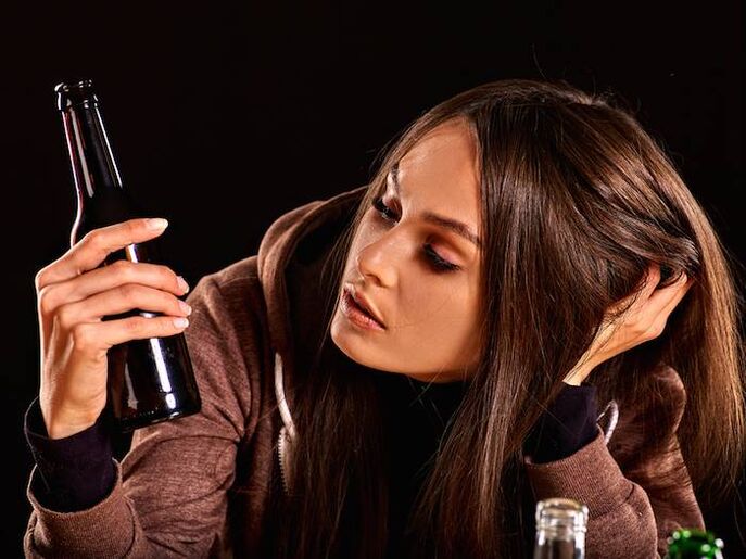 Girl with a bottle of how to get rid of addiction